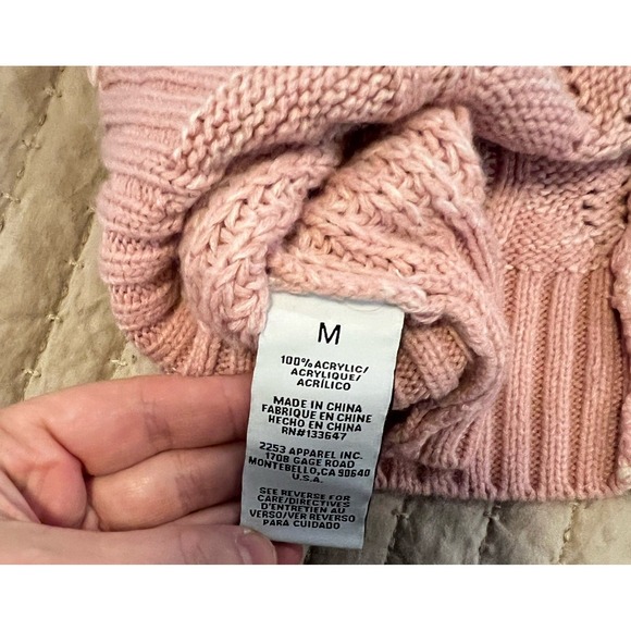 Women's Cardigan Sweater Knitted Sweater Ombré Pink Size M - Picture 5 of 5